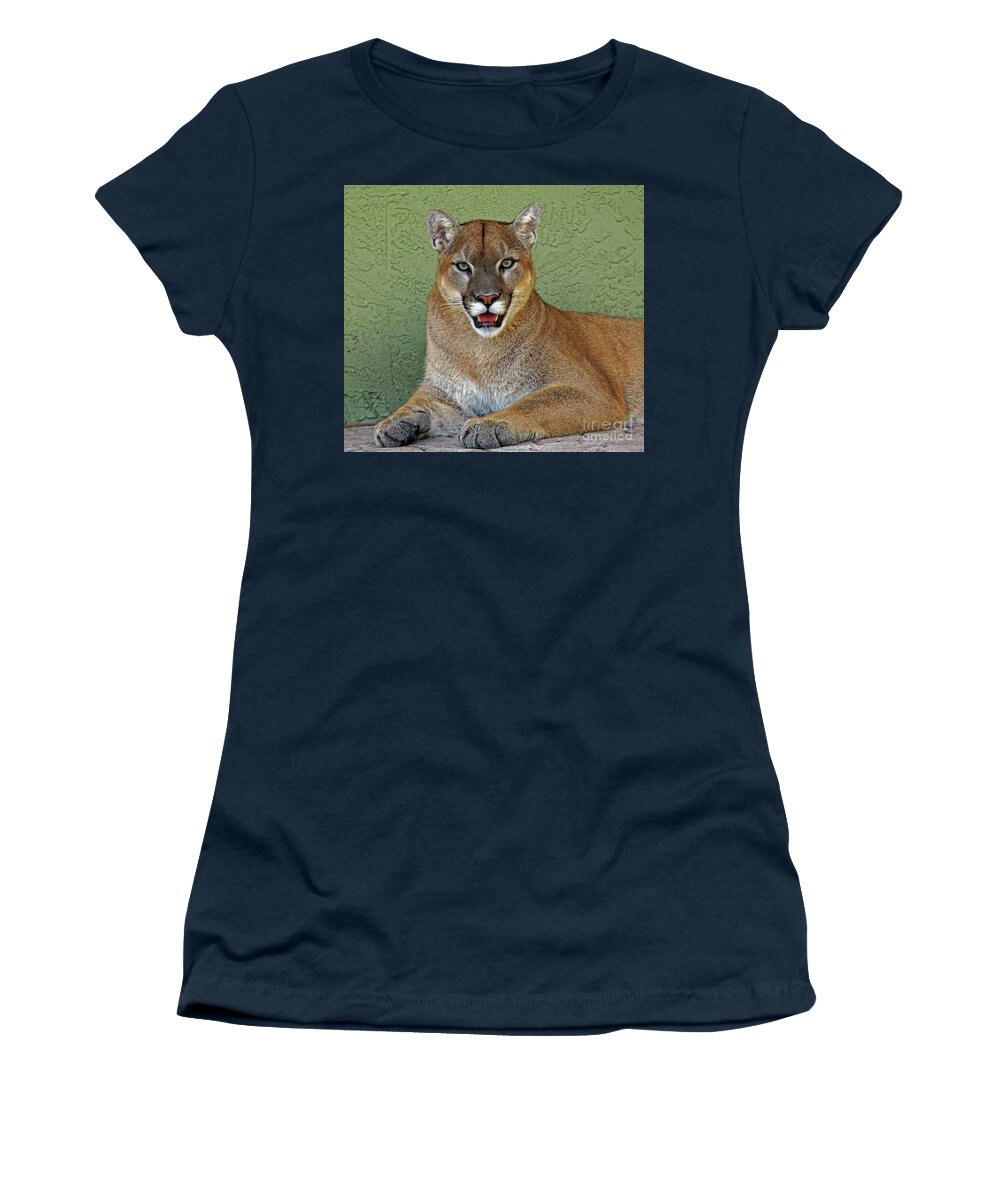 Cougar Women's T-Shirt featuring the photograph Cougar by Larry Nieland