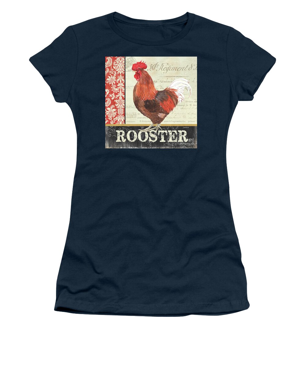 Chicken Women's T-Shirt featuring the painting Country Rooster 2 by Debbie DeWitt