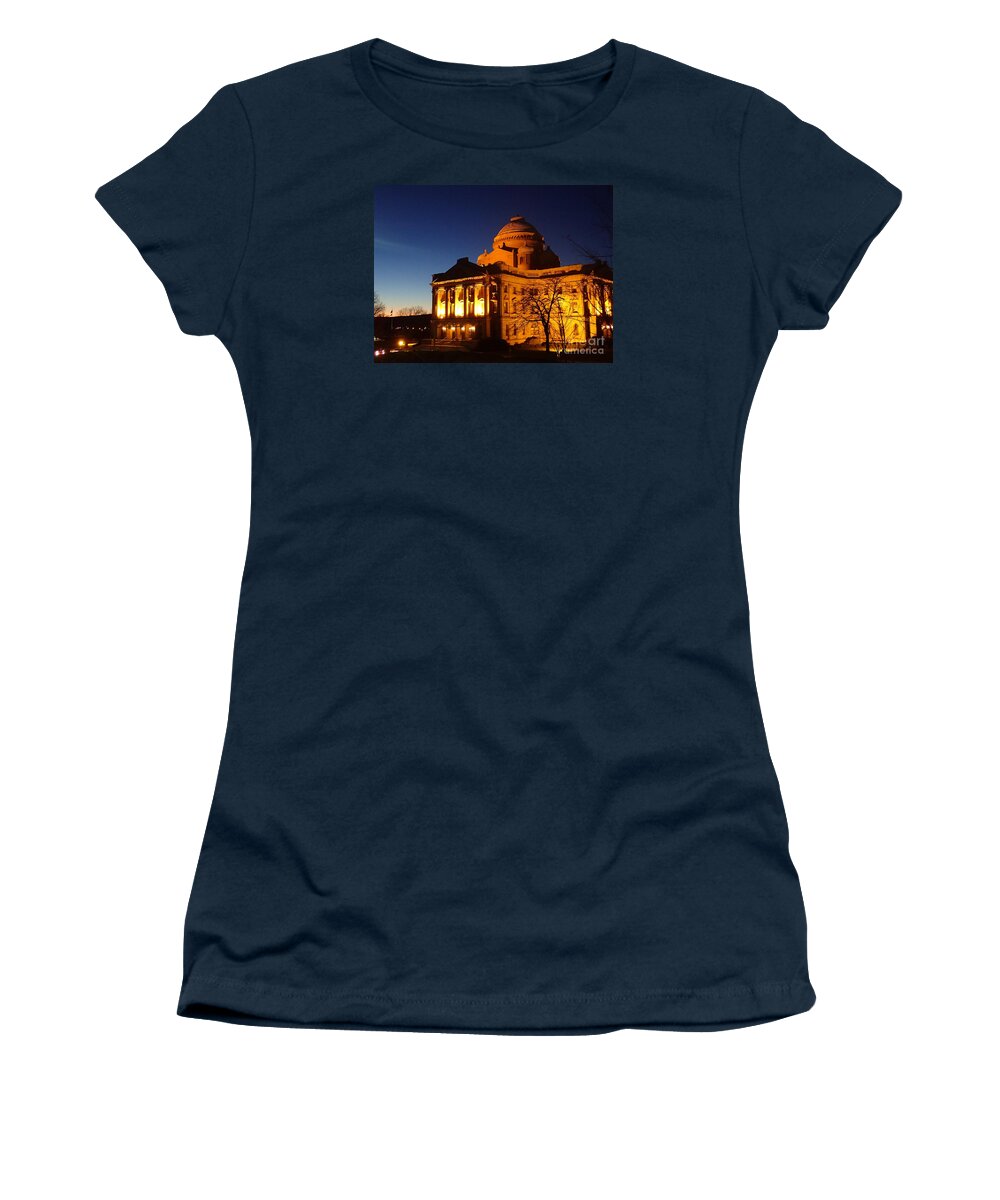 Nepa Women's T-Shirt featuring the photograph Courthouse at night by Christina Verdgeline