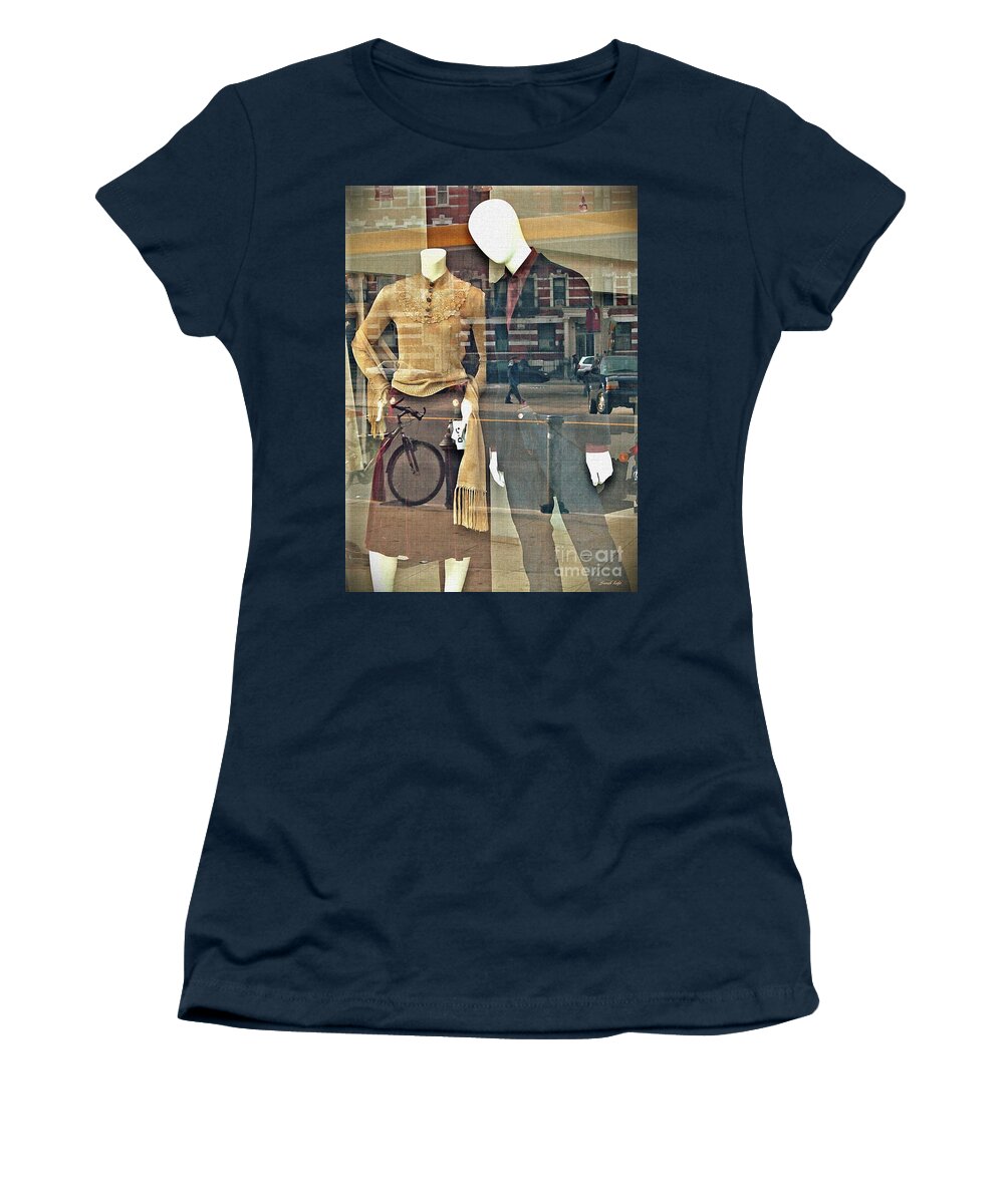 Mannequin Women's T-Shirt featuring the photograph Courtship on Broadway by Sarah Loft
