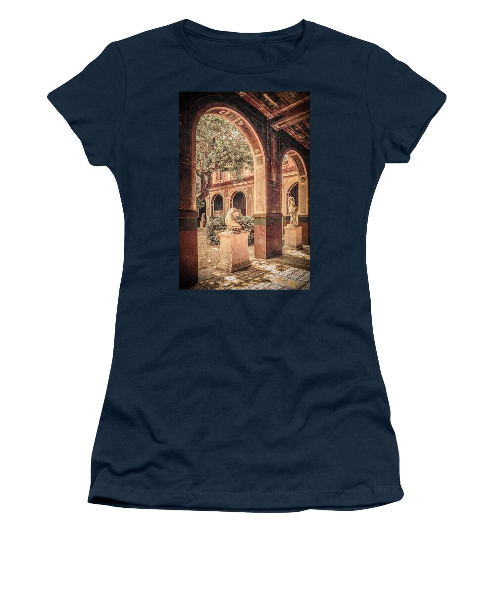 Paris Women's T-Shirt featuring the photograph Paris, France - Courtyard West - L'Ecole des Beaux-Arts by Mark Forte