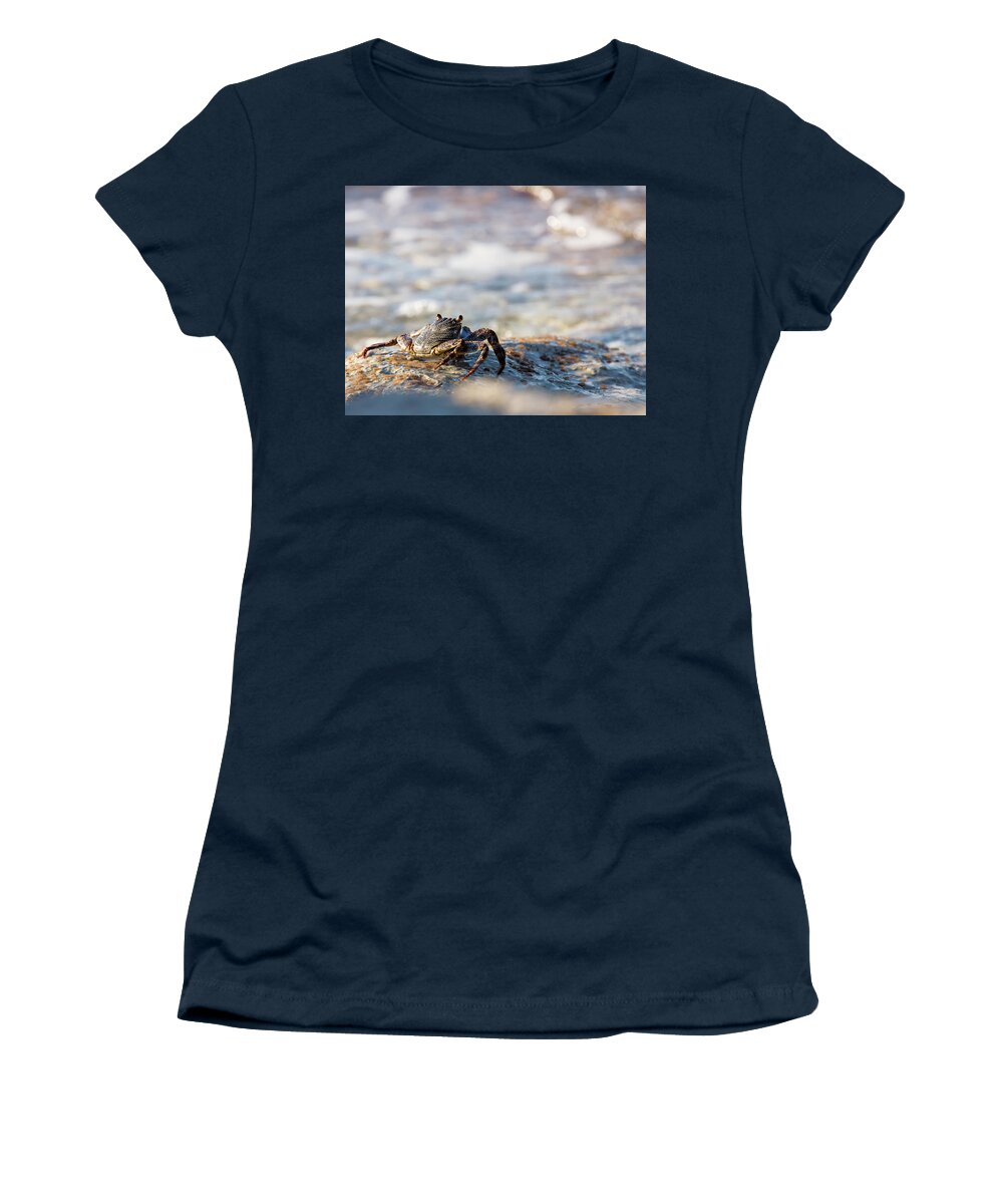 Crab Women's T-Shirt featuring the photograph Crab Looking for Food by David Buhler