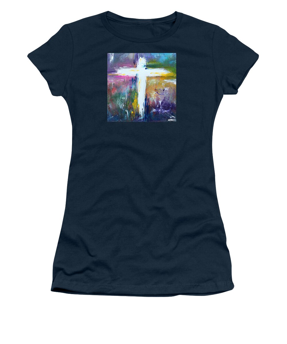 Christian Women's T-Shirt featuring the painting Cross No.6 by Kume Bryant