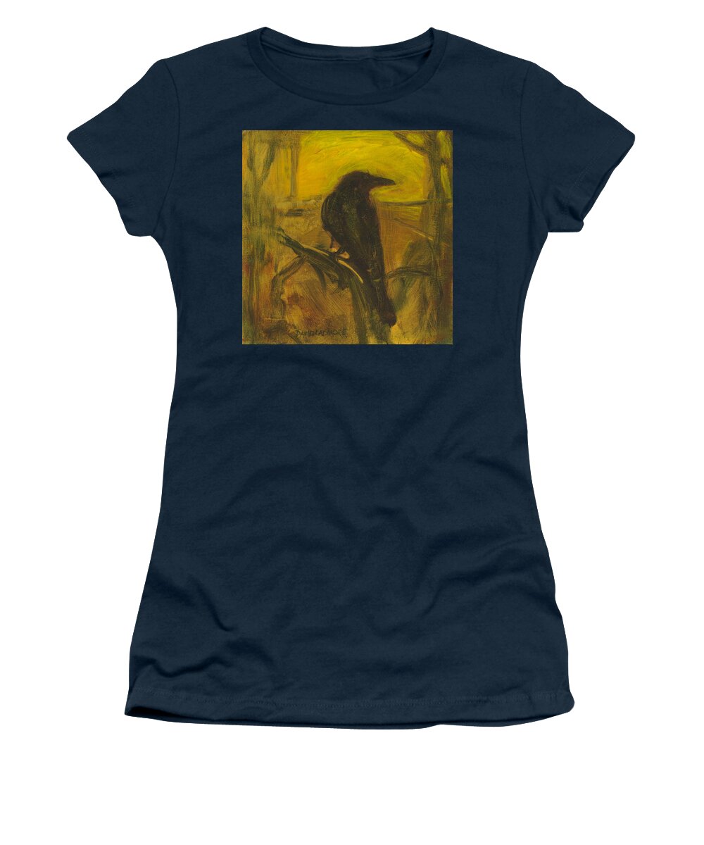 Bird Women's T-Shirt featuring the painting Crow 21 by David Ladmore