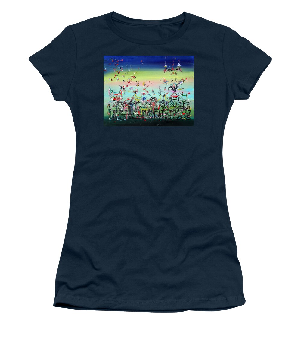 Abstract Women's T-Shirt featuring the painting Crowded And Living by Fabrizio Cassetta