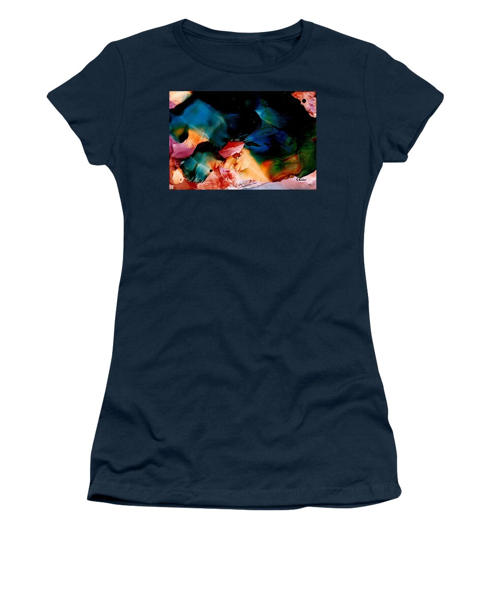 Abstract Women's T-Shirt featuring the painting Crystal Cavern 2 by Susan Kubes