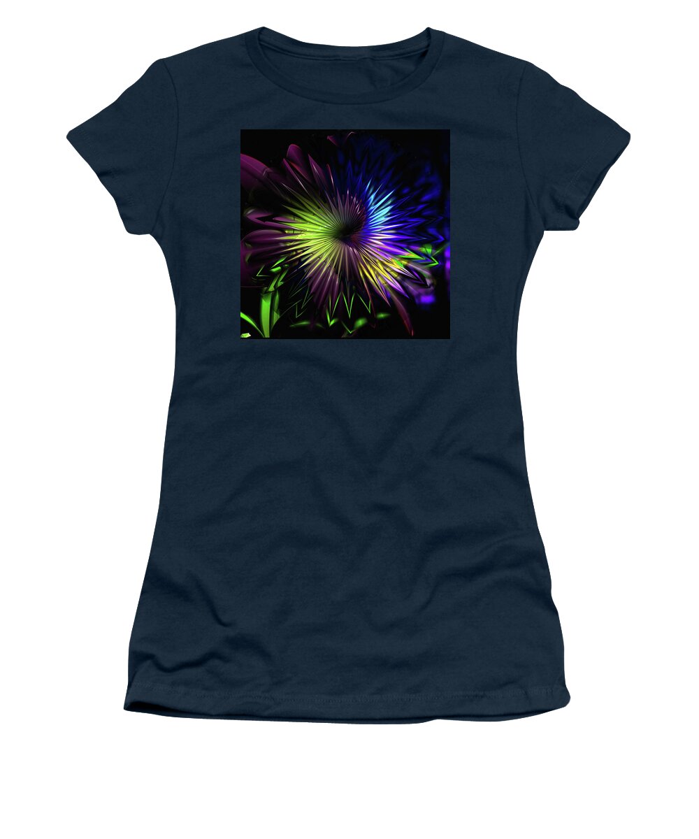 Surreal Women's T-Shirt featuring the digital art Crystal Flower by Kathy Kelly