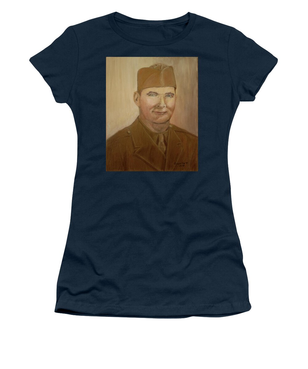 Daddy Women's T-Shirt featuring the drawing Daddy by Quwatha Valentine