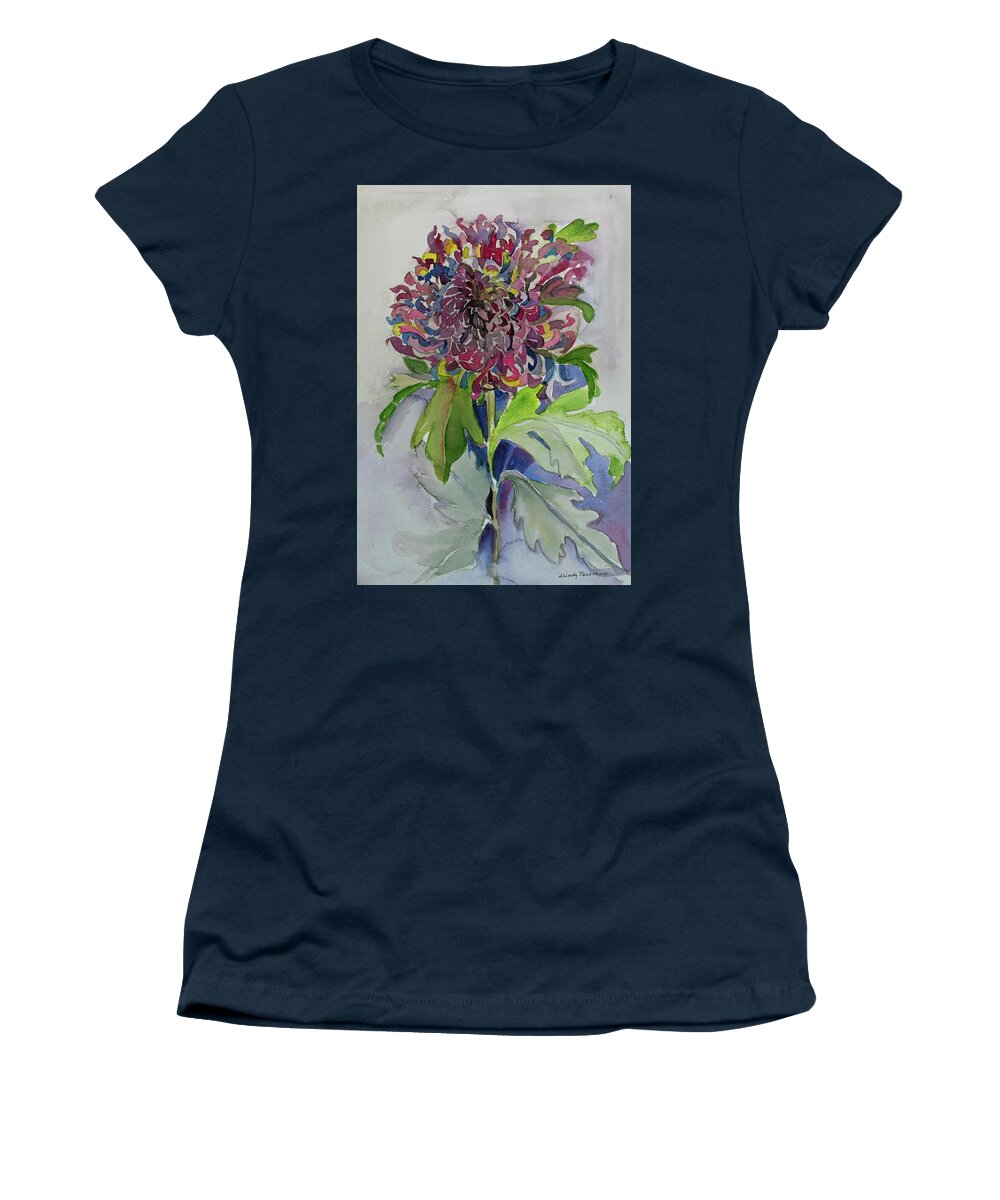 Dahlia Women's T-Shirt featuring the painting Dahlia by Mindy Newman