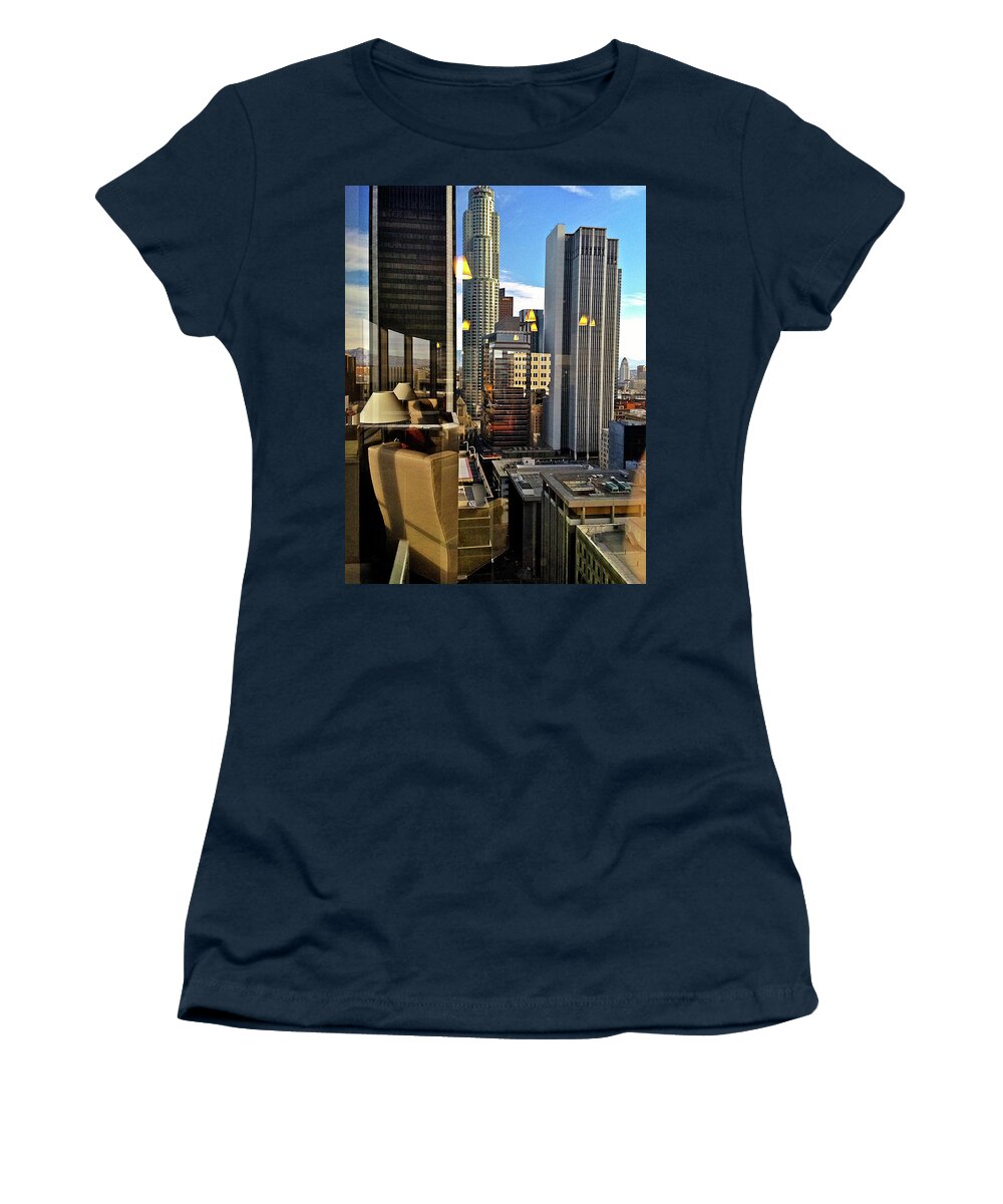 Los Angeles Women's T-Shirt featuring the photograph Daido's View - Los Angeles by Kathy Corday