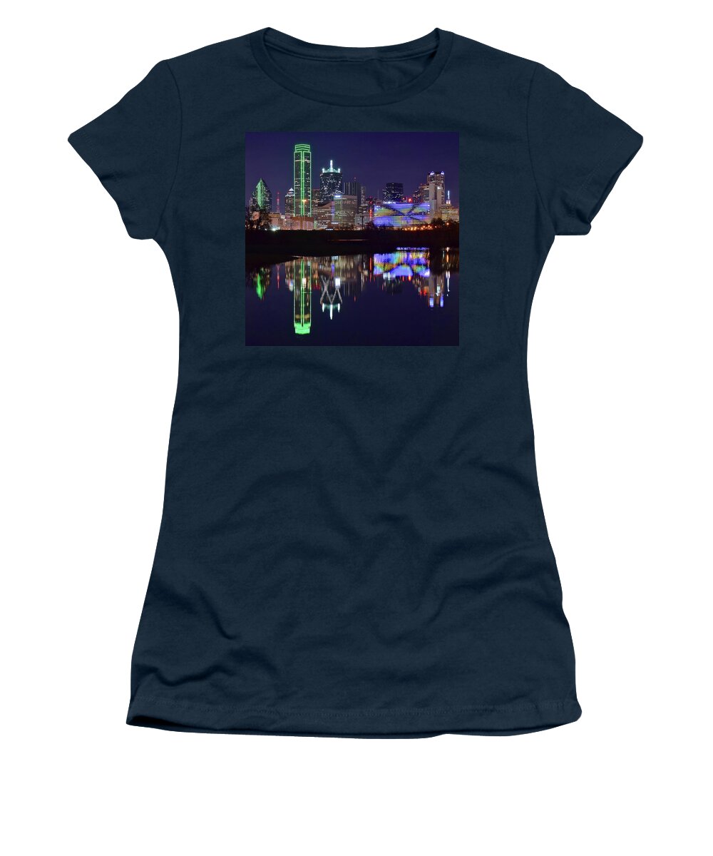 Dallas Women's T-Shirt featuring the photograph Dallas Texas Squared by Frozen in Time Fine Art Photography