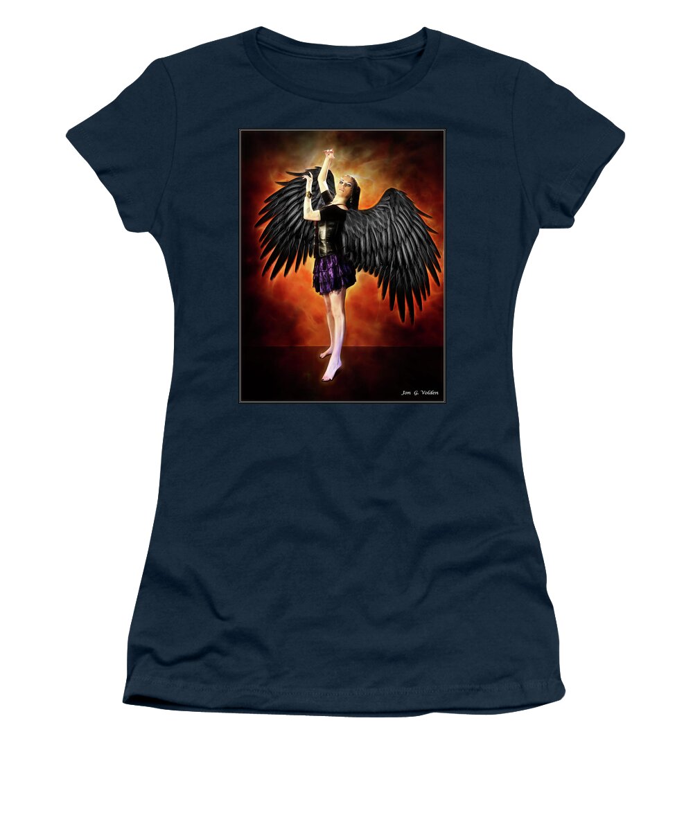 Hawk Women's T-Shirt featuring the photograph Dance of the Hawk Girl by Jon Volden