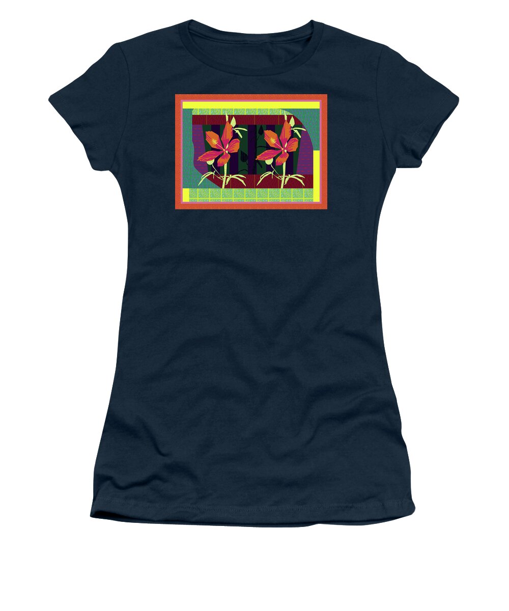 Digital Women's T-Shirt featuring the digital art Dancing Flowers by Rod Whyte