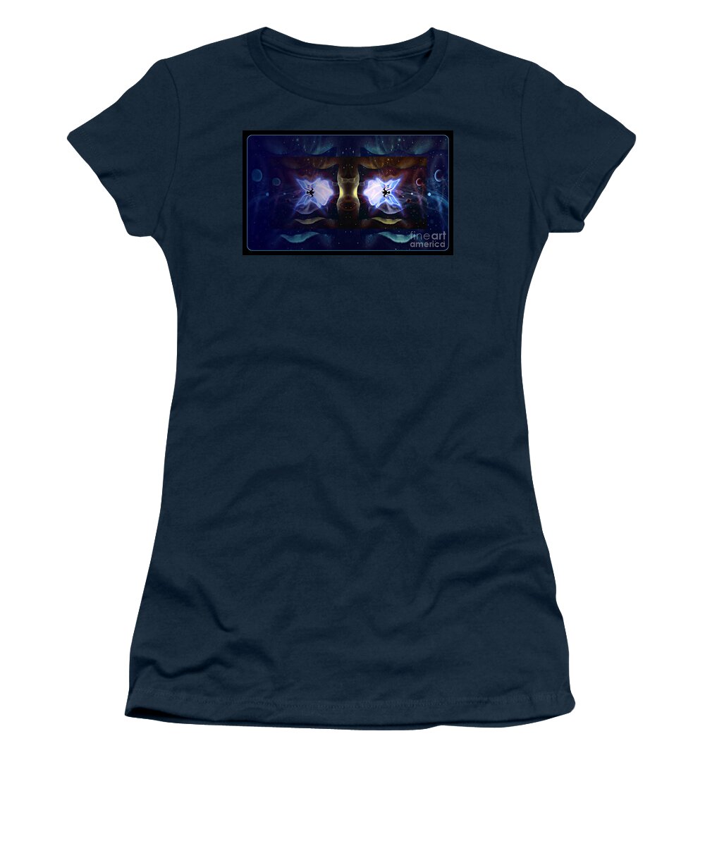 Acrylic Painting Women's T-Shirt featuring the mixed media Dark Fairy by David Neace CPX