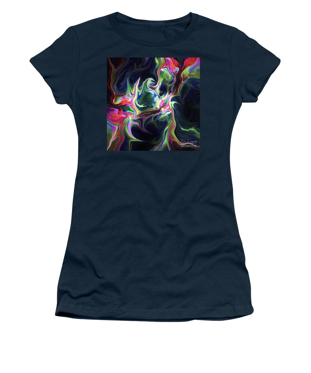 Fractal Women's T-Shirt featuring the digital art Dark To Light by Deborah Benoit