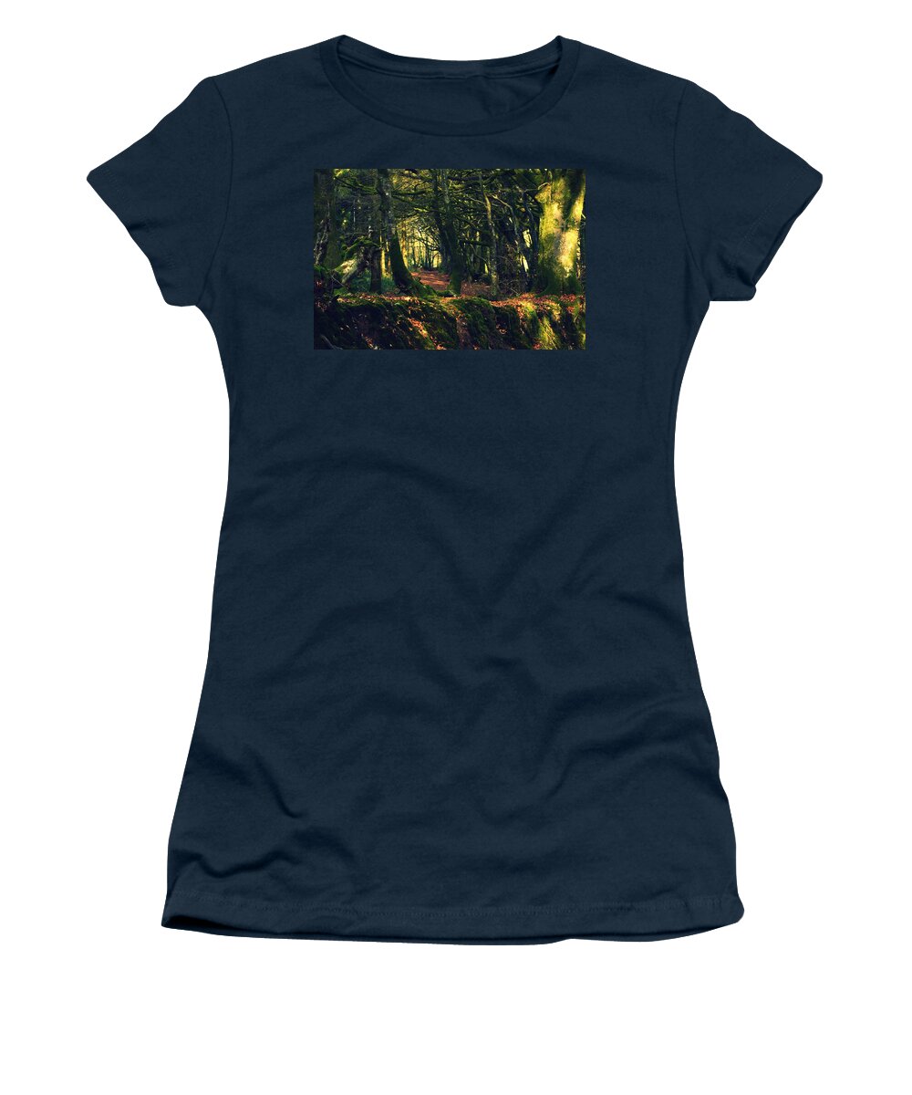 Trees Women's T-Shirt featuring the photograph Dark Woods by Andy Thompson