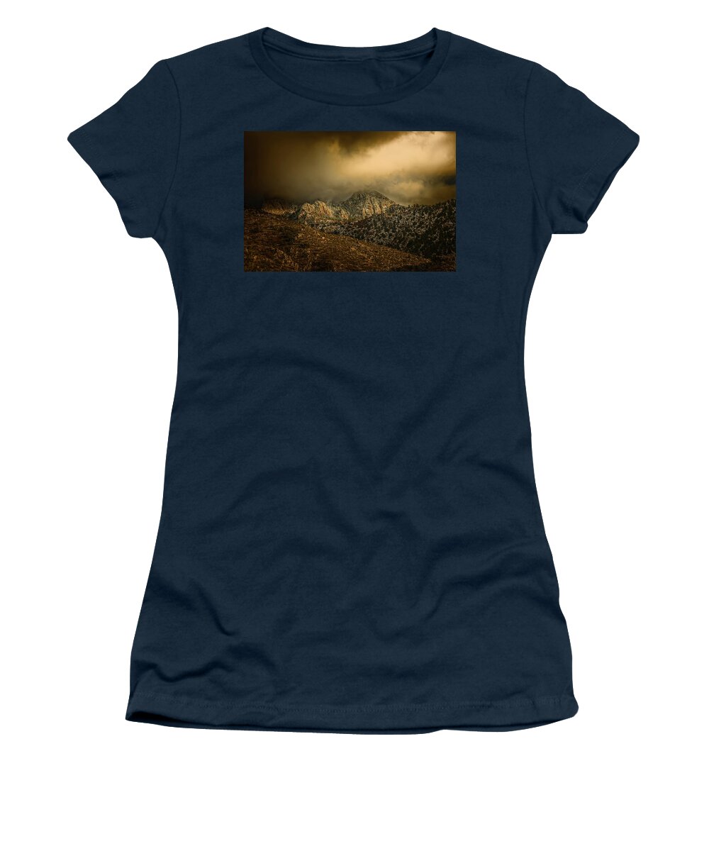 Landscape Women's T-Shirt featuring the photograph Darkness Falls Over the Sandias by Michael McKenney