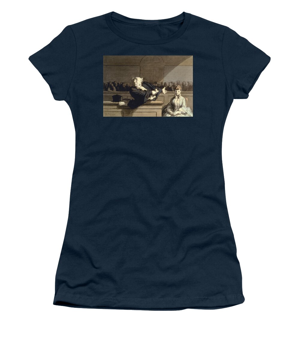 1860 Women's T-Shirt featuring the painting The Advocate, 1860 by Honore Daumier
