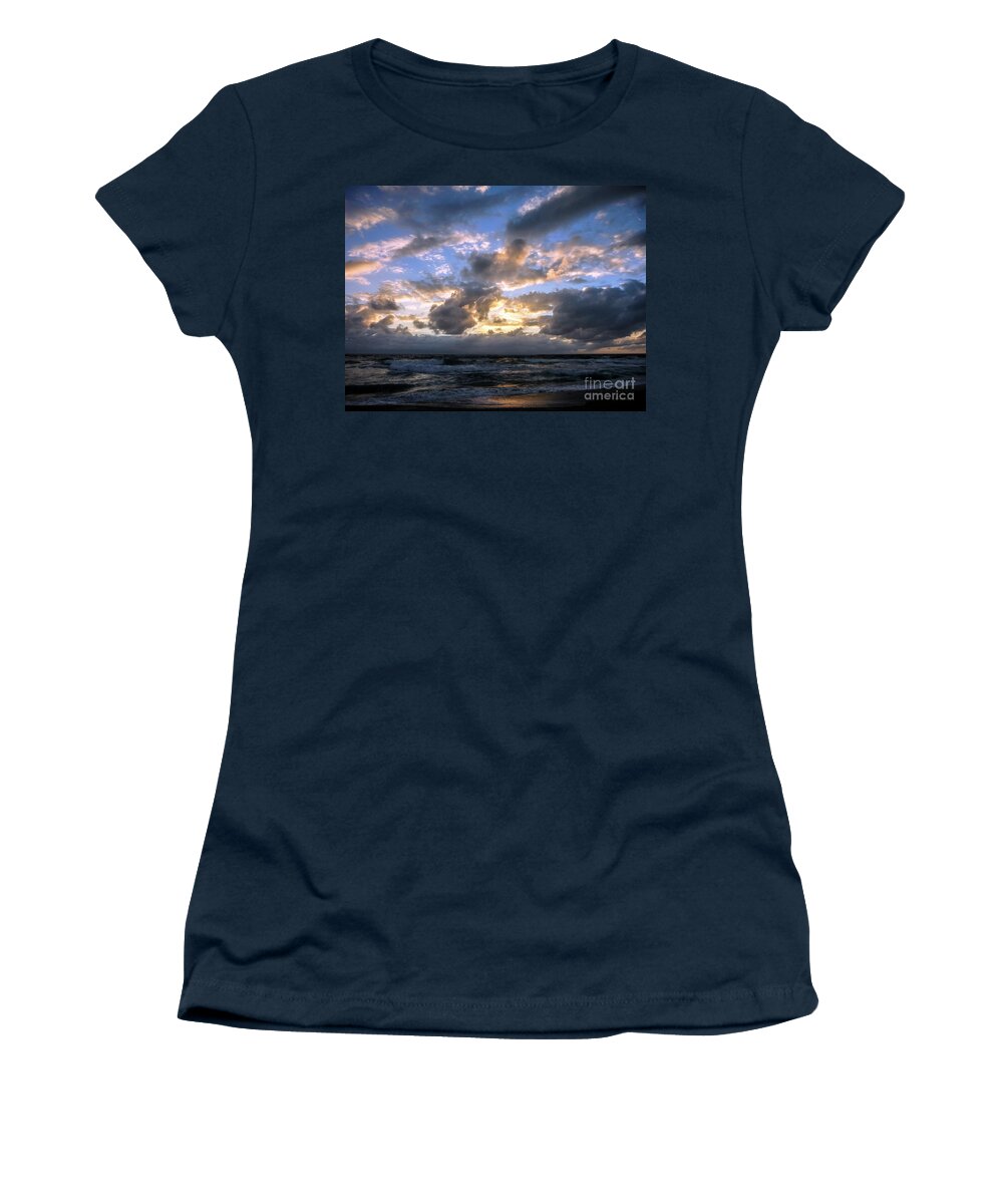 Seascape Women's T-Shirt featuring the photograph Dawn of a New Day Treasure Coast Florida Seascape Sunrise 138 by Ricardos Creations