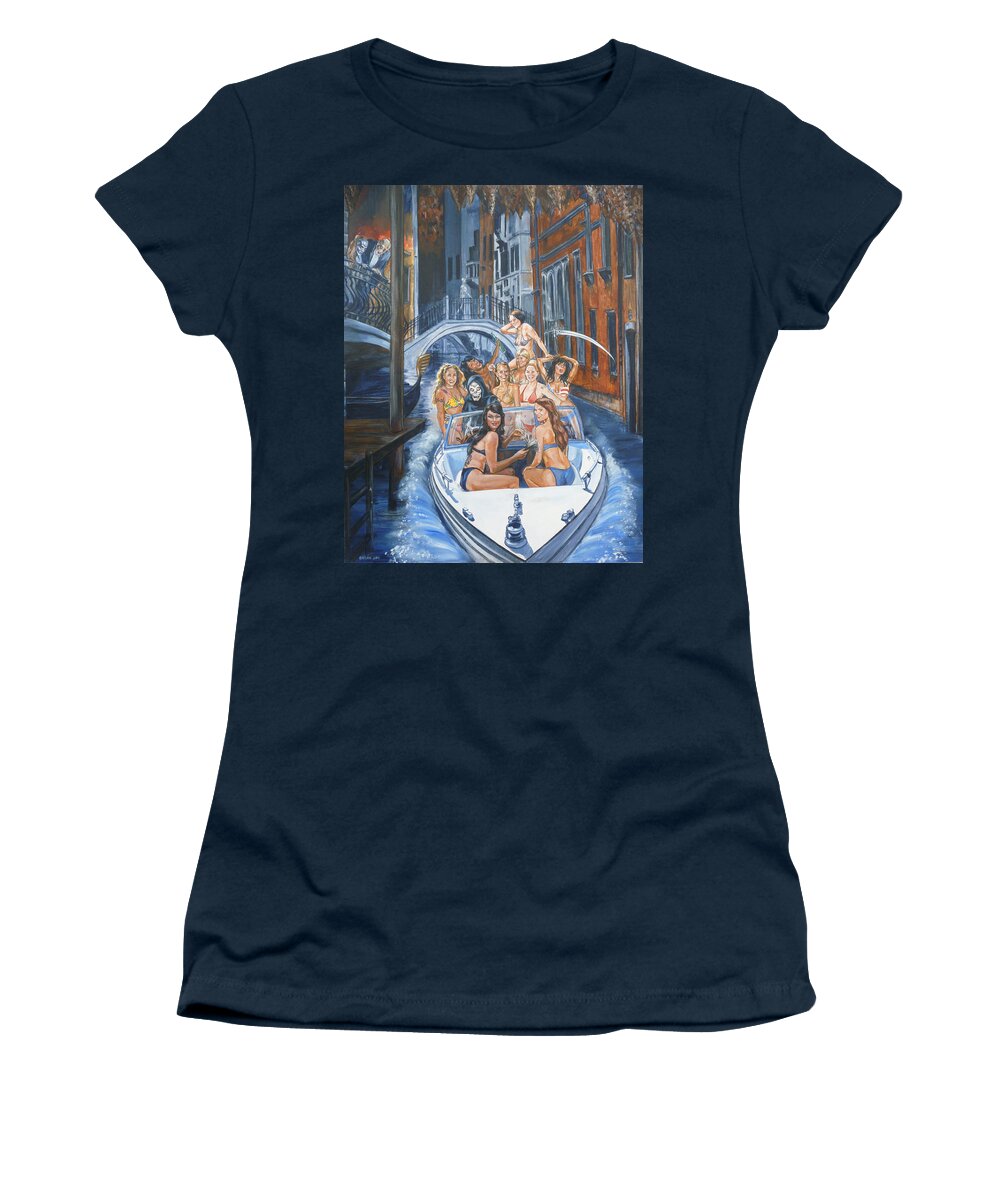 Bikini Women's T-Shirt featuring the painting Death Wins the Lottery by Bryan Bustard
