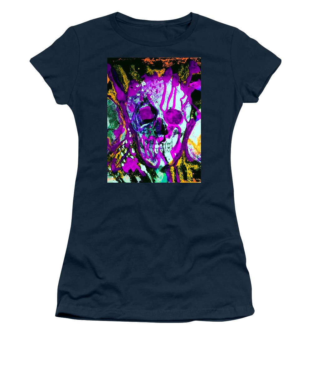  Women's T-Shirt featuring the painting DeathStudy-1 by Katerina Stamatelos