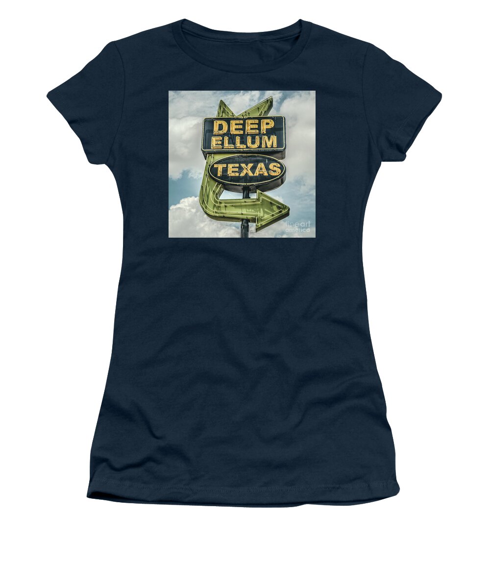 Texas Pop Women's T-Shirt featuring the photograph Deep Ellum Texas Neon Sign by Edward Fielding