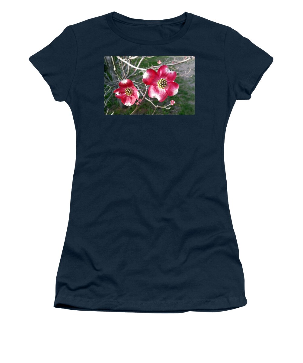 Blossoms Women's T-Shirt featuring the photograph Deep Pink by Kathy Barney