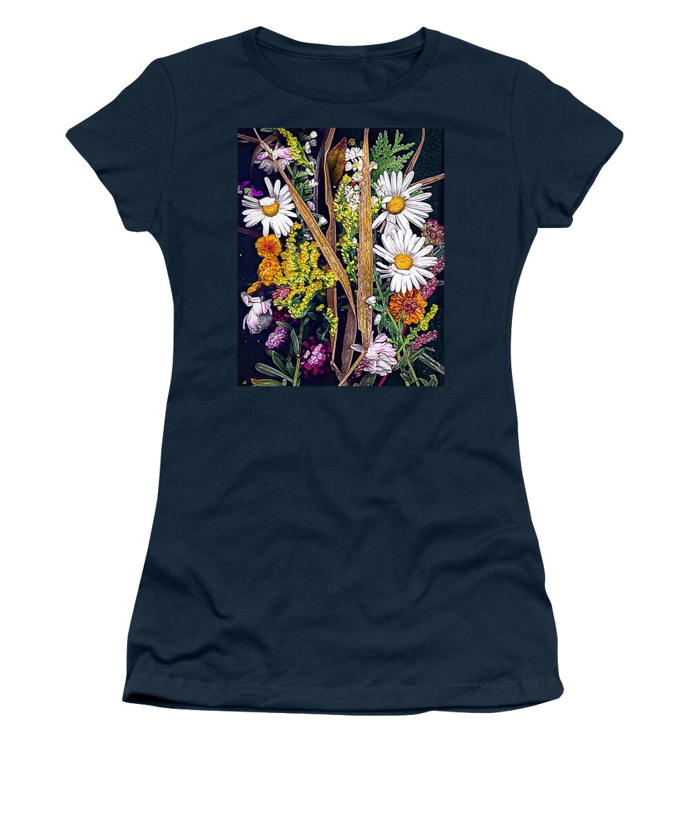 Daisies Women's T-Shirt featuring the painting Delightful Daisies by Anne Sands