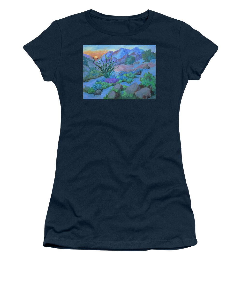 Desert Women's T-Shirt featuring the painting Desert Dawn by Diane McClary