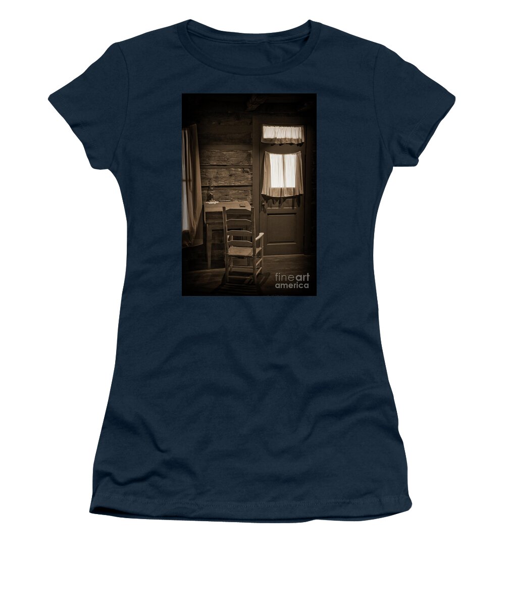 Sharlot-hall Women's T-Shirt featuring the digital art Desk and Chair by Kirt Tisdale