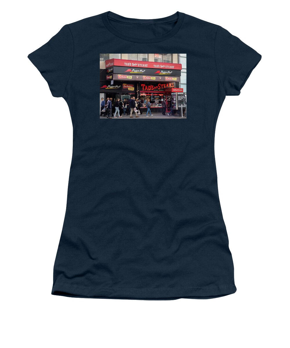 Buildings Women's T-Shirt featuring the photograph diEyeSpyArtNYC Midtown Stroll 8123 by DiDesigns Graphics