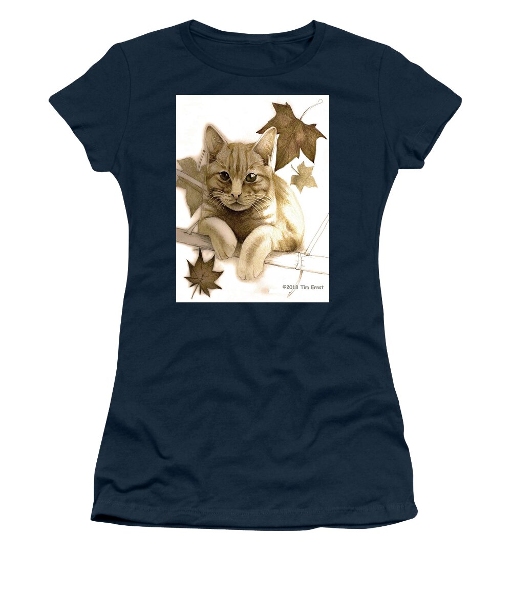 Cat Women's T-Shirt featuring the digital art Digitally Enhanced Cat Image by Tim Ernst