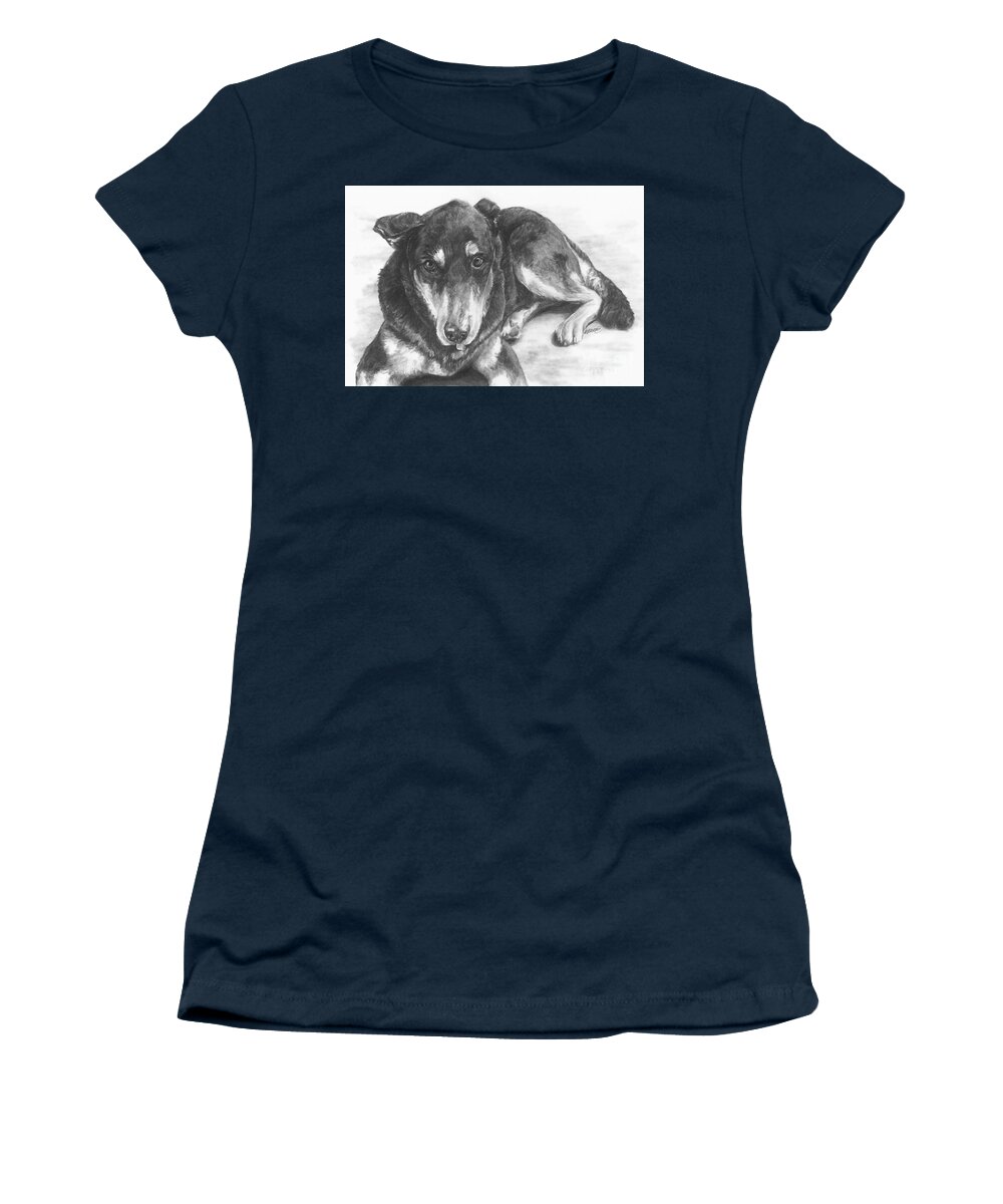 Dog Women's T-Shirt featuring the drawing Dillon by Meagan Visser
