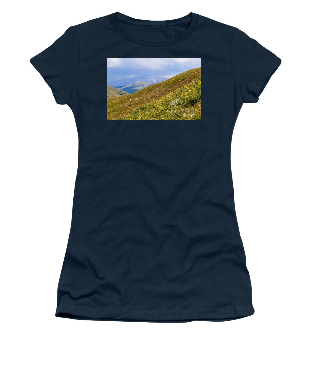 Cottonwood Pass Women's T-Shirt featuring the photograph Distant Peak near Cottonwood Pass Colorado by Steven Krull