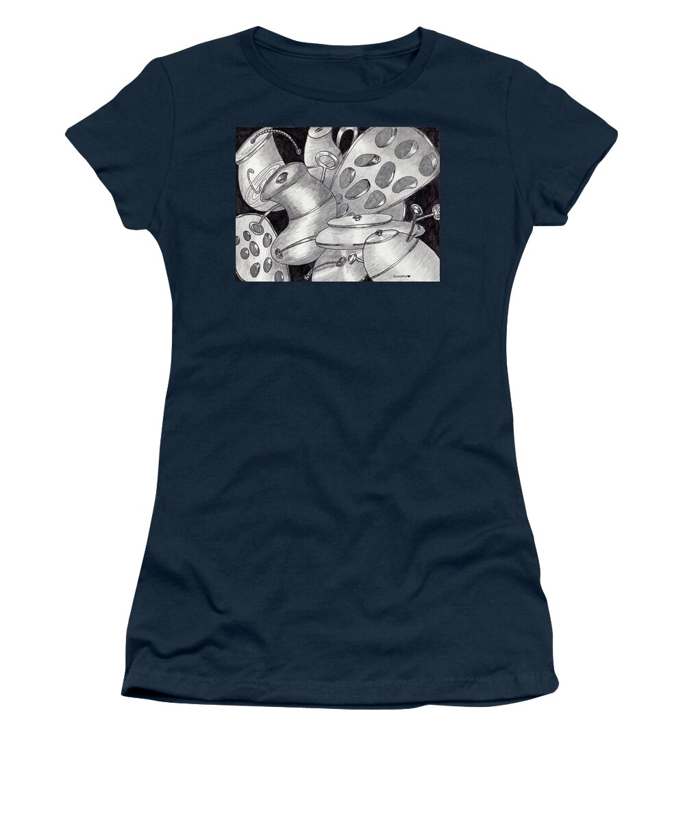Pot Women's T-Shirt featuring the drawing Distorted Images by Quwatha Valentine