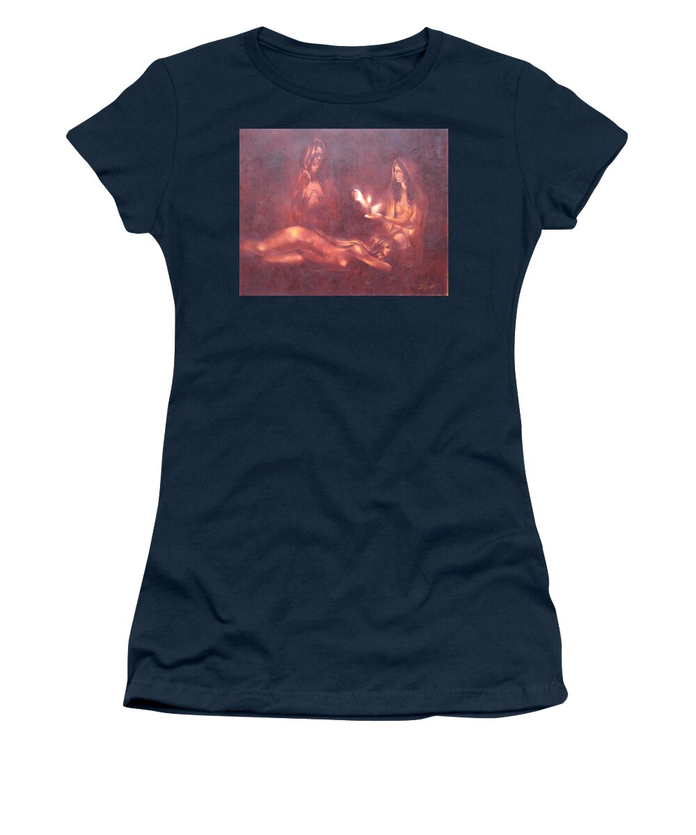 Ignatenko Women's T-Shirt featuring the painting Divination by Sergey Ignatenko