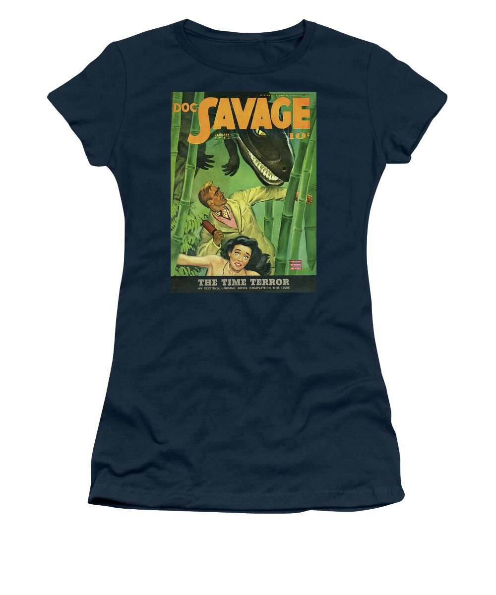 Comic Women's T-Shirt featuring the drawing Doc Savage The Time Terror by Conde Nast