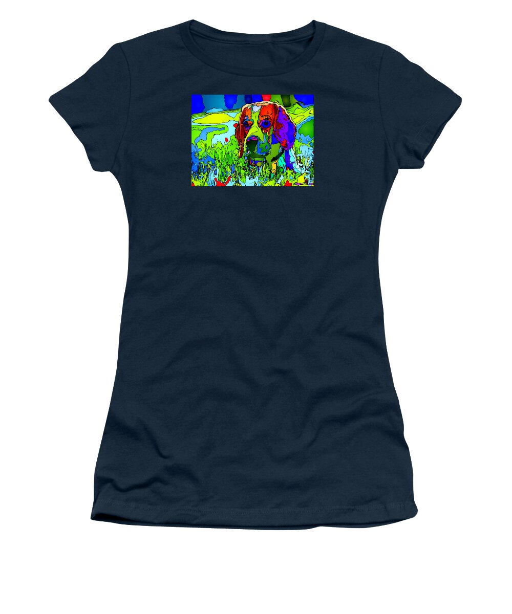 Dog Women's T-Shirt featuring the digital art Dogs can see in color by Rafael Salazar