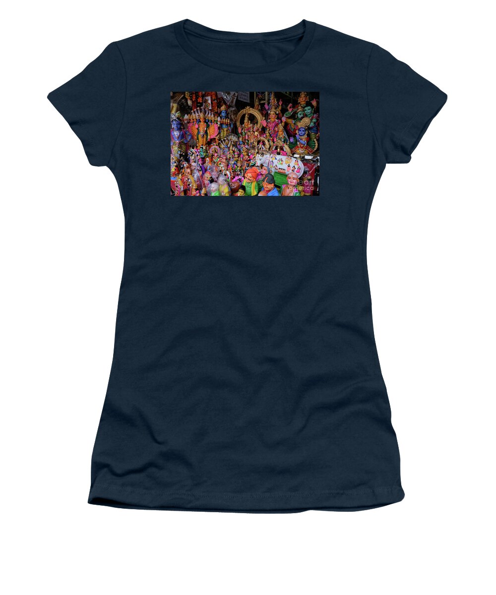 Clay Dolls Women's T-Shirt featuring the photograph Dolls in the shop window by Mini Arora