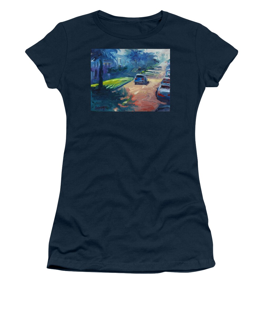 Cityscape Women's T-Shirt featuring the painting Dolores street by Rick Nederlof