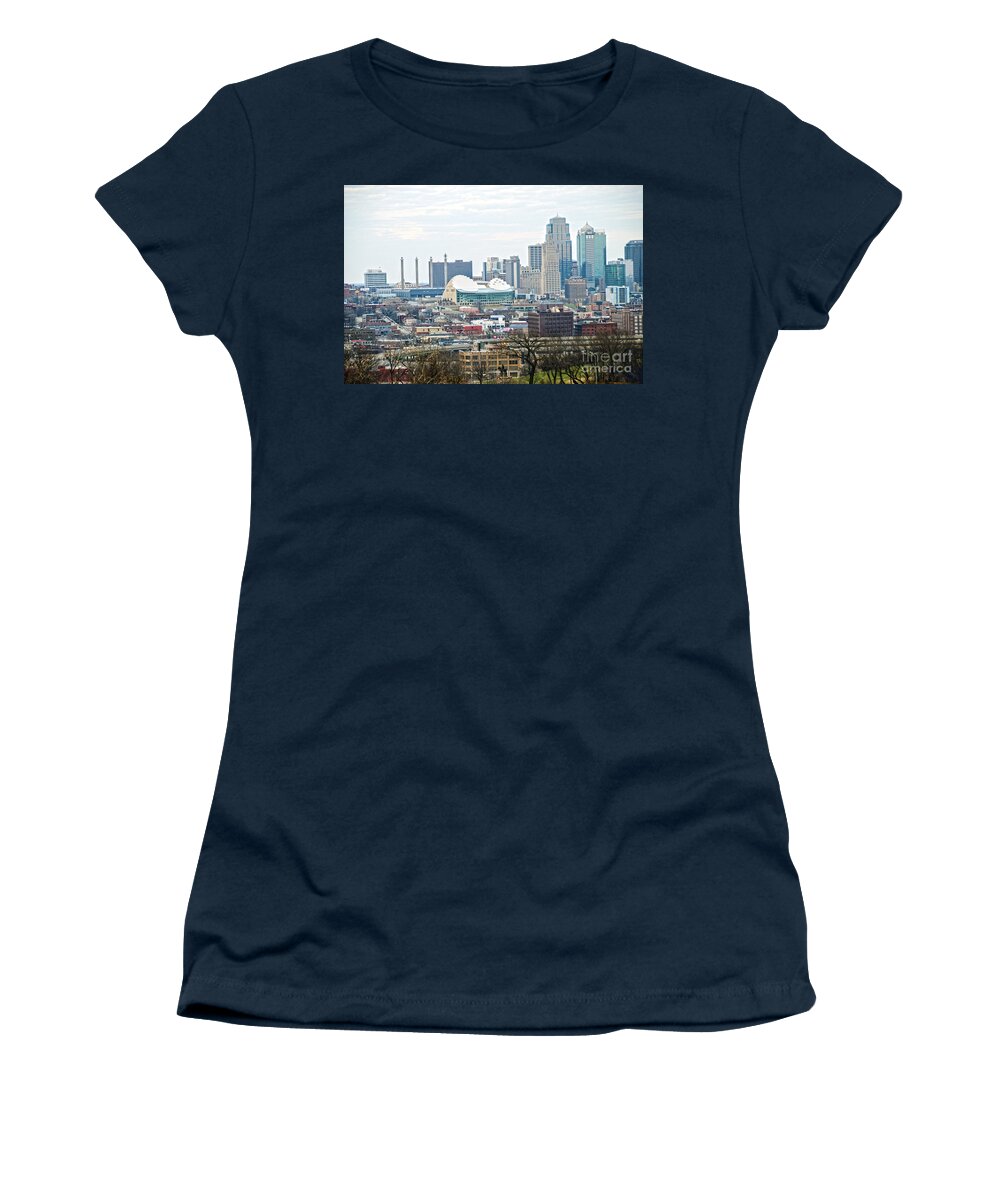 Downtown Women's T-Shirt featuring the photograph Downtown Kansas City View by Catherine Sherman
