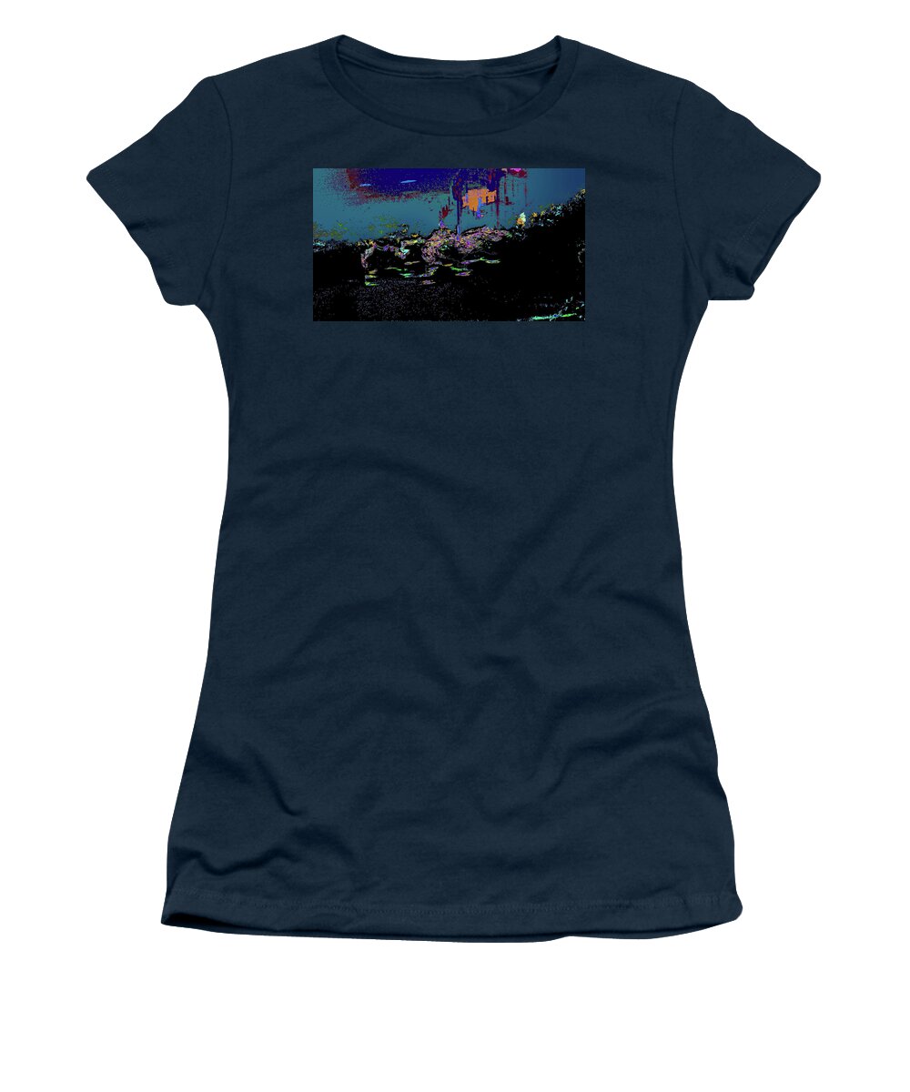 Find U'r Love Found Women's T-Shirt featuring the photograph Dragon Dances To The Night Skie Color Filing System by Kenneth James