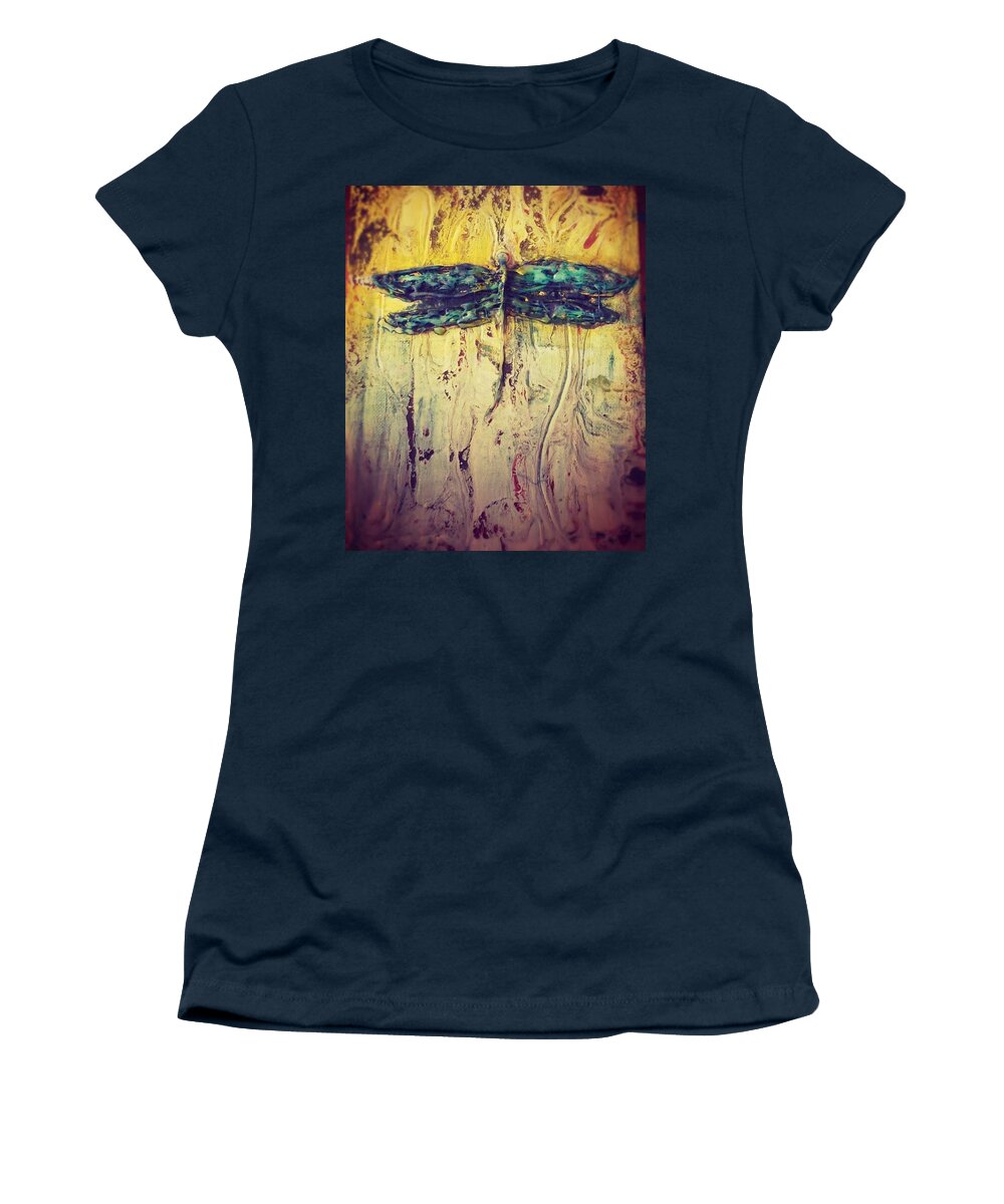 Dragon Fly Women's T-Shirt featuring the painting Dragon Fly by 'REA' Gallery