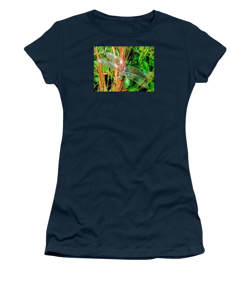 Dragonfly Women's T-Shirt featuring the photograph Dragonfly by Terry Burgess