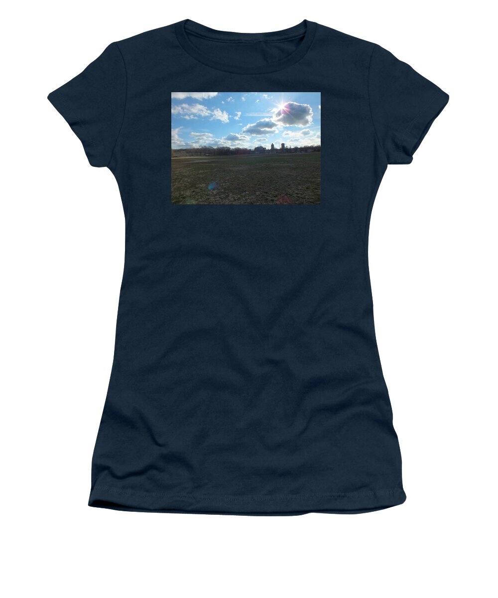 Dramatic Clouds And A Blue Sky Women's T-Shirt featuring the photograph Dramatic Clouds and a Blue Sky by Nicholas Small