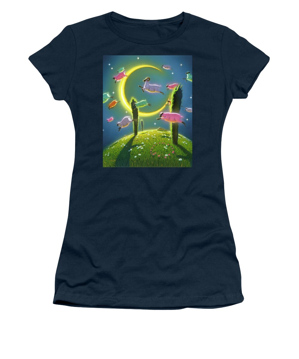 5dmkiv Women's T-Shirt featuring the mixed media Dreamland II by Mark Mille