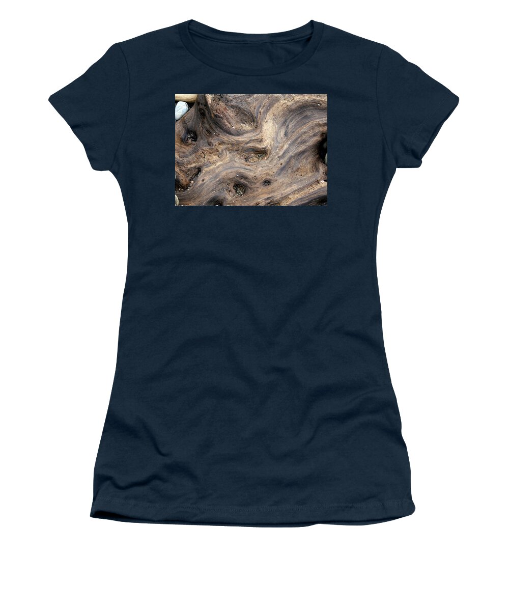 Horizontal Women's T-Shirt featuring the photograph Driftwood and Stone by Valerie Collins
