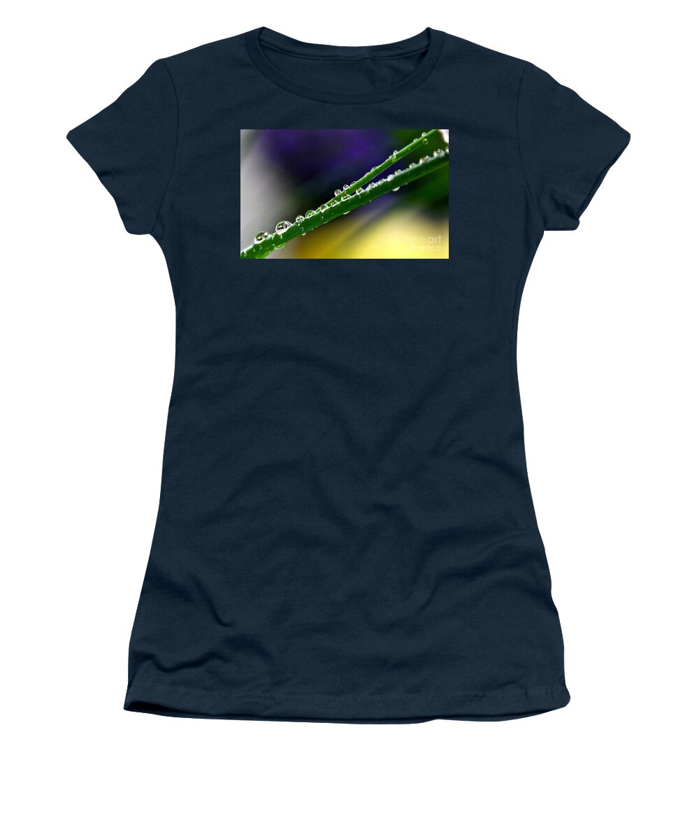 Chives Women's T-Shirt featuring the photograph Drops by Elisabeth Derichs