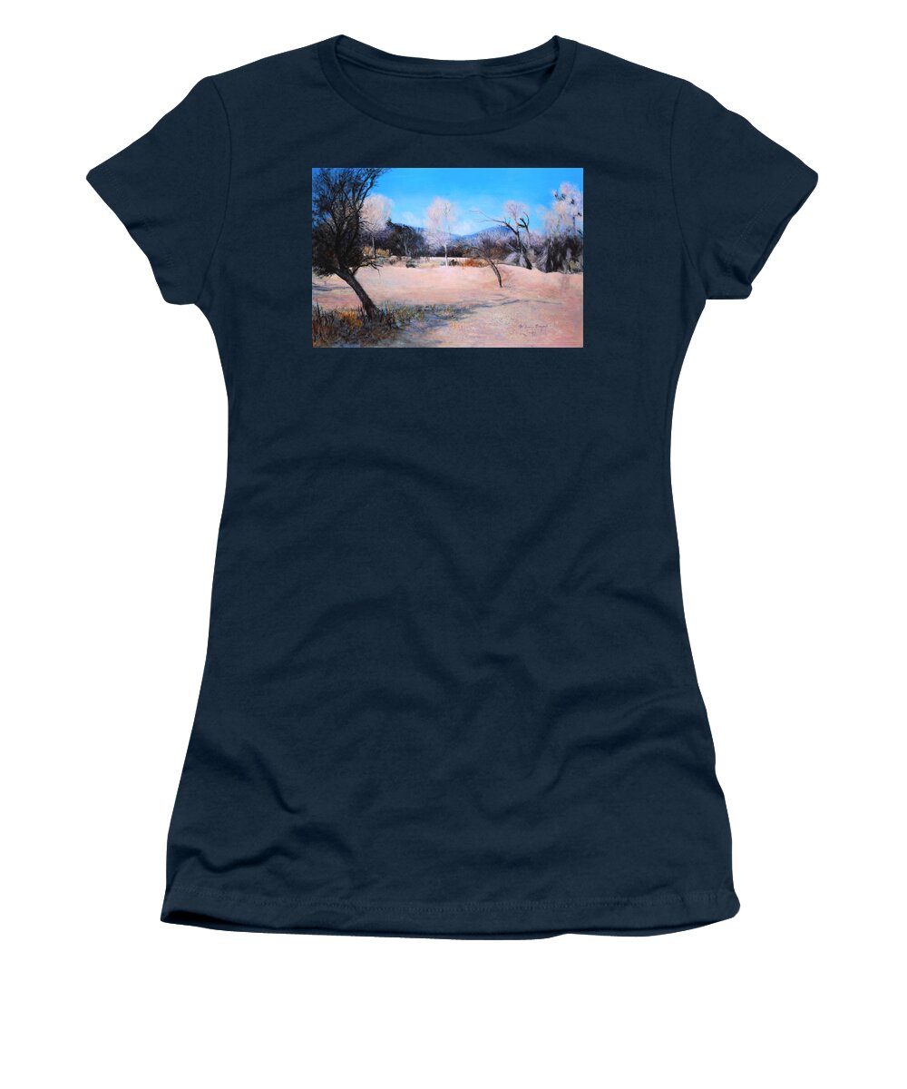 Tucson Women's T-Shirt featuring the painting Dry Wash In Winter by M Diane Bonaparte