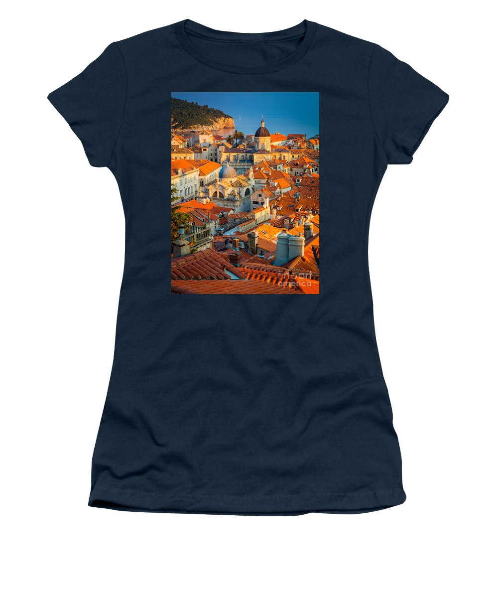 Adriatic Women's T-Shirt featuring the photograph Dubrovnik Sunset by Inge Johnsson